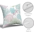 thumbnail image 6 of Ocean Coral Pillow Covers 20x20 Inch Nautical Coastal Throw Pillows Set of 2 Beach Seashell Starfish Pillow Case Soft Cotton Square Cushion Covers for Home Couch Sofa Patio Bedroom, Teal, 6 of 6