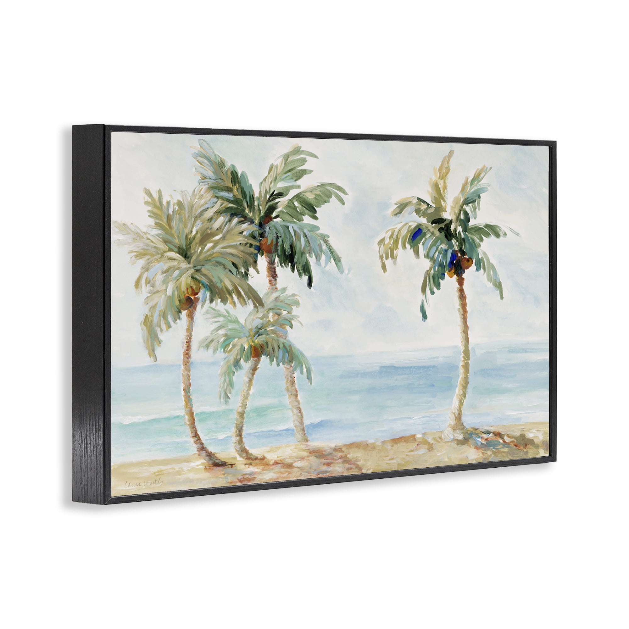 Stupell Industries Palm Trees in Paradise Black Framed Giclee Art, design by Lanie Loreth