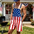 thumbnail image 7 of American Flag Overalls Men Shorts Loose Fit Festival Jumpsuits Patriotic Work Bibs Coveralls Casual Outdoor Summer Fourth of July Clothes, 7 of 7