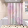 thumbnail image 6 of 4-Piece Bathroom Set with Waterproof Shower Curtain with Non-Slip Bath Mat, U-Shaped Mat & Toilet Lid Cover A Pink Anemone Flower, 6 of 8