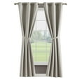 thumbnail image 3 of Legrae Blackout Thermal Insulated Grommet Curtains, Set of 2 Panels with Tiebacks, Oatmeal, 38" x 84", 3 of 11