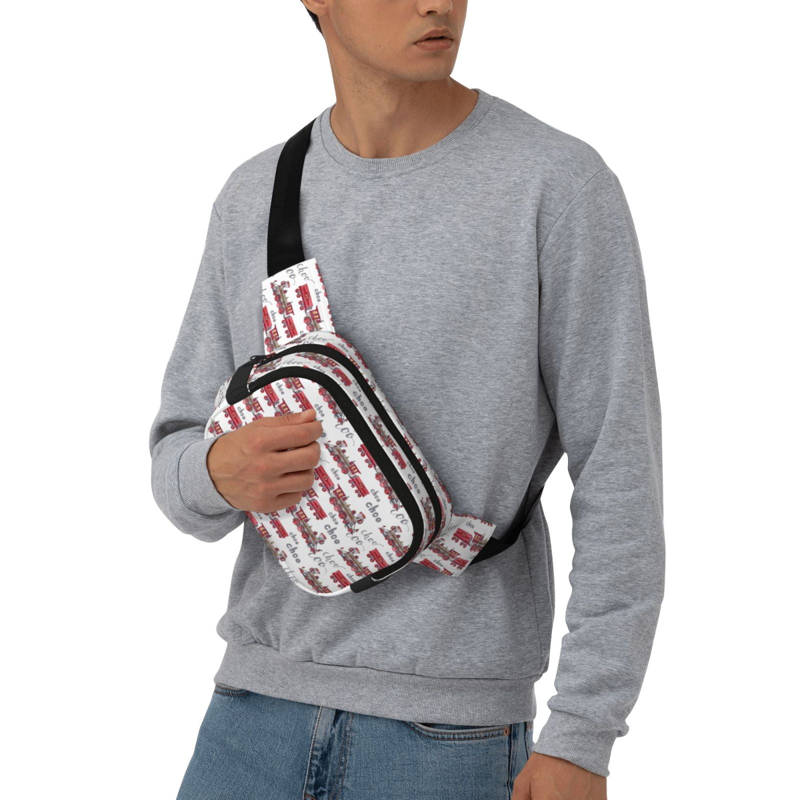 Hirioo Retro Train for Double Layer Waist Bag Adjustable Fanny Pack For Travel Running Hiking