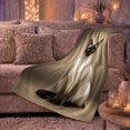 thumbnail image 6 of Siamese Cat Portrait on Taupe Background, Elegant Vintage Style for Cat Lovers, Classic Blue Eye Cat Scene and Birthday Gift, Soft Flannel Blanket for Bedroom and Guest Room, Home Decor, 6 of 9
