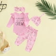 thumbnail image 2 of vigerkar New To The Crew Baby Girl Outfit Newborn Coming Home Outfits Ribbed Romper Bodysuit Floral Pants Set (Pink, 3-6 Months), 2 of 7
