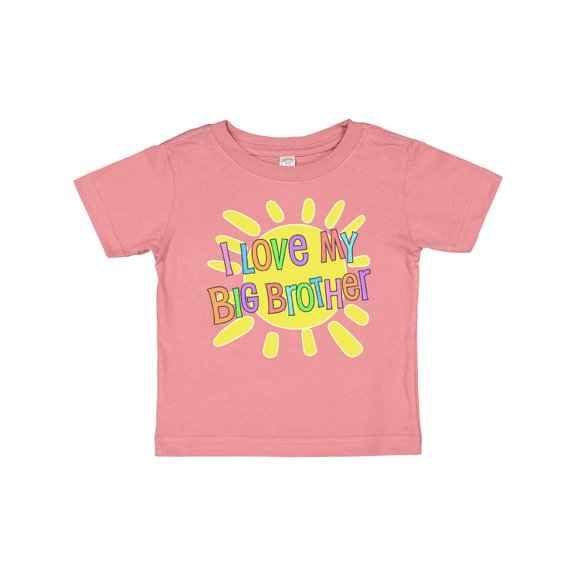 Inktastic I Love my Big Brother- sun and rainbow letters Boys or Girls Baby T-Shirt