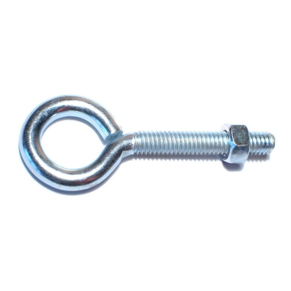 5/16"-18 x 3-1/4" Zinc Plated Steel Coarse Thread Eye Bolts with Nuts SEBS-151