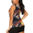 thumbnail image 3 of Daiia Sunset Dancing Dolphin Printed Womens Workout Tops for Women Quick-dry Tank Tops Mesh Yoga Shirts Athletic Running Tank Tops Sleeveless Gym Clothes-Large, 3 of 7