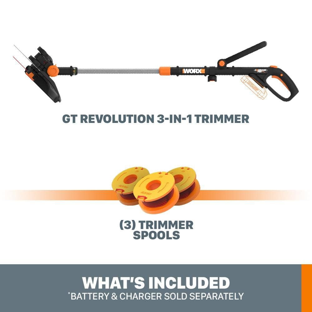 Worx WG170.9 20V PowerShare Cordless 12" Grass and Weed String Trimmer and Edger (Tool Only)