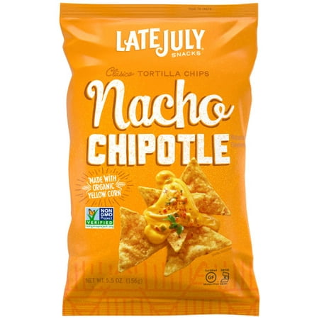 LATE JULY Snacks Clásico Nacho Chipotle Tortilla Chips, 5.5 oz.