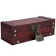 thumbnail image 2 of Caja de almacenamiento vintage estilo antiguo para joyas y adornos, organizador retro, cofre del tesoro 6702-DH, cierre plegable rojo., 2 of 14