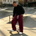 thumbnail image 6 of Evdexr Men's Baggy Sweatpants Drawstring Wide Leg Sweat Pants with Pockets Winter 2026 Lounge Hiking Pants Oversized Elastic Waist Loose Fit Trousers 2XL, 6 of 9