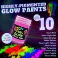 thumbnail image 2 of Juego de 10 pinturas que brillan en la oscuridad (TBC, The Best Crafts, 22 ml), 2 of 7