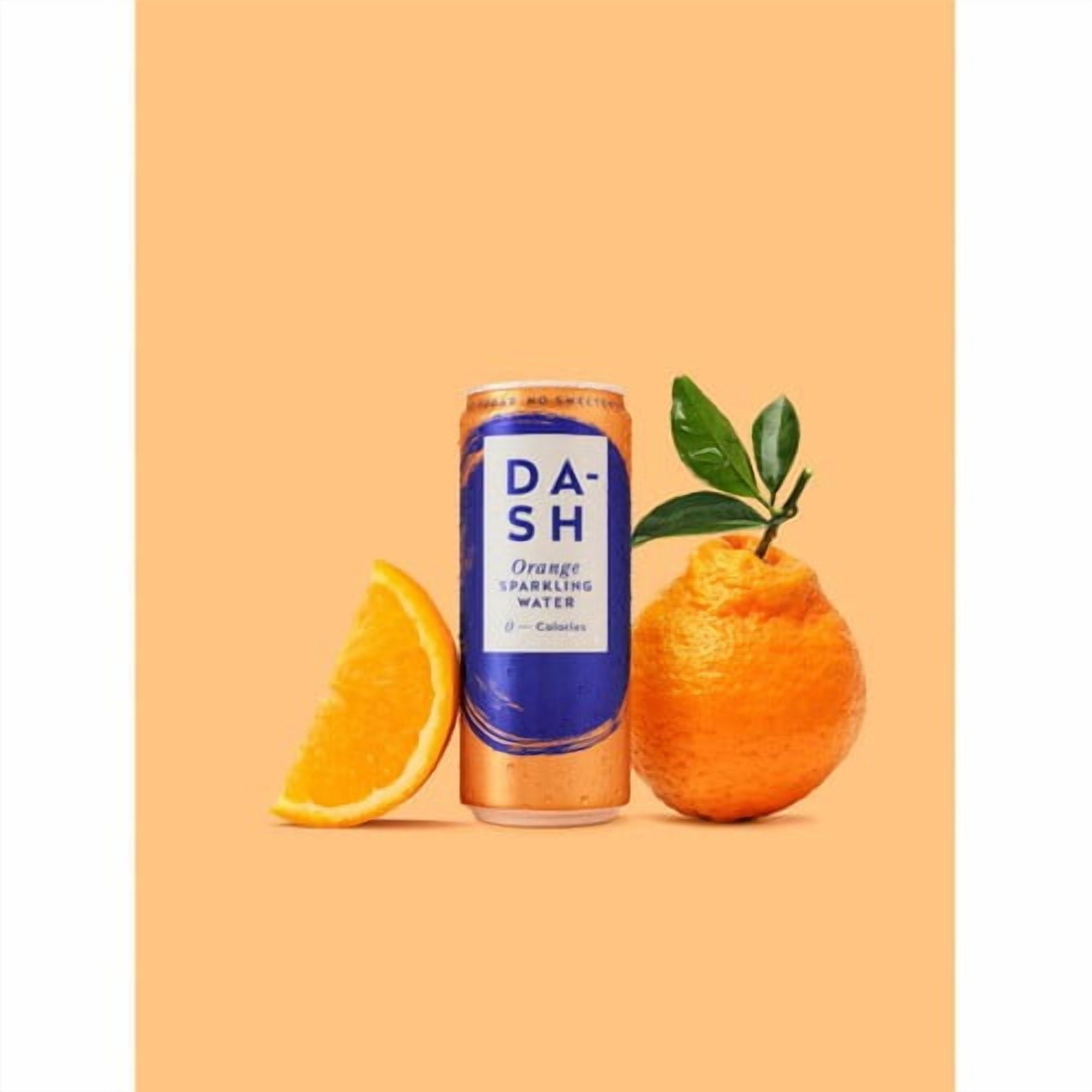 DASH Orange Infused Sparkling Water 12 x 330ml, British Import (Pack of 2)