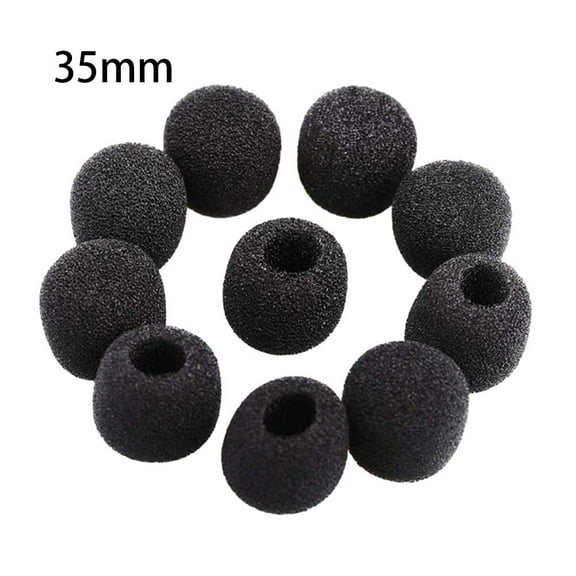 10Pcs Microphone Foam Windscreen Cover For Gaming Headset Headworn Mic Black