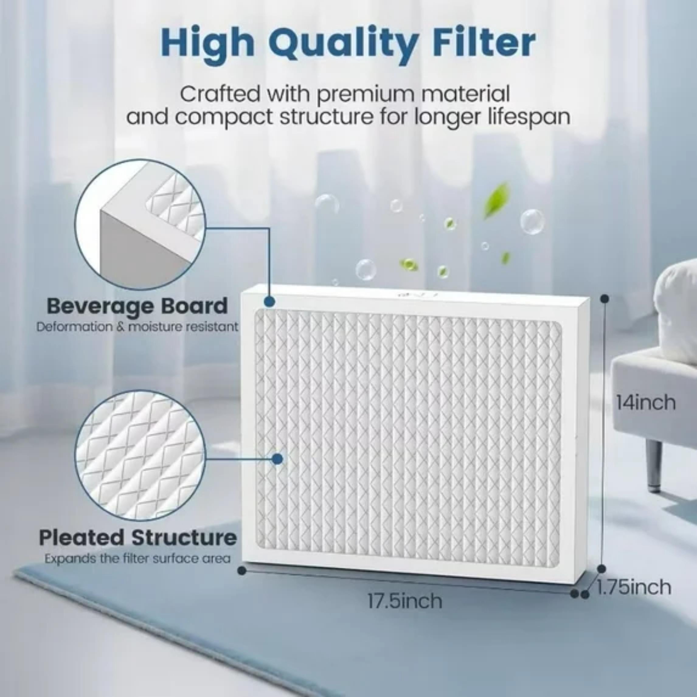 Dehumidifier Filter Replacement 14 x 17.5 x1.75 MERV 13  Compatible with Santa Fe Advance90 & Honeywell humidifier filter replacement (4 Pack)