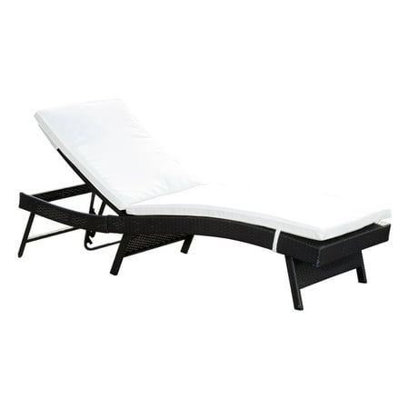 Outsunny Adjustable PE Rattan Chaise Lounge Chair (Best Backyard Lounge Chairs)
