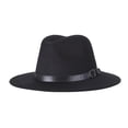 thumbnail image 3 of Sonducket Sombrero de ala ancha de fieltro, gorro Vintage para mujer, gorro cálido de invierno, accesorios de ropa de viaje para fiestas Sombreros negro, 3 of 8