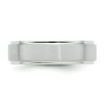 thumbnail image 4 of 14k White Gold 6mm Standard Weight Comfort Fit Brushed Satin/Polished Stepped Edge Wedding Band Size 12.5 WB112S, 4 of 4