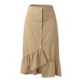 thumbnail image 2 of Aayomet Tulle Skirts For Women Women’s Fall/Winter High Waist Plaid Slim A-line Long Skirt,Khaki XL, 2 of 5