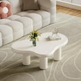 thumbnail image 7 of 46.06'' Cloud Coffee Table,Modern White Coffee Table with 4 Sturdy Support Legs, Cute Irregular Tea Table with 2.56" Thick Tabletop for Living Room, Bedroom (White,46.06''), 7 of 7