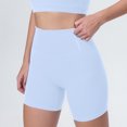 thumbnail image 4 of felwors Women 6" No Front Seam High Waist Biker Shorts Buttery Soft Booty Flattering Yoga Workout Shorts White for Size S, 4 of 9