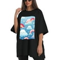 thumbnail image 4 of Plus Size Shirt for Women Black Tops for Women Short Sleeves Shirt for Women Rainbows2 T Shirt Oversized Shirt for Women S, 4 of 5