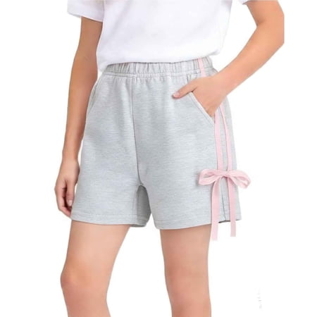 ZACPNCV Cotton Girls Shorts Toddler Girls Athletic Biker Running Shorts Dolphin Yoga Shorts for Kids Gray 6-7 Years