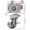 thumbnail image 4 of Placa giratoria Caster Wheels 4, totalmente de acero, con freno de 1400 libras de capacidad, 4 of 9