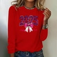 thumbnail image 2 of Christmas Sweatshirts for Women Plus Size Crew Neck Pullover Tops Casual Loose Cute Graphic Long Sleeve Shirt (Red M), 2 of 4