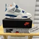 thumbnail image 1 of N I-K-E A i r-Jor-dan 4 Retro Military Blue 2024 Size 10 Mens FV5029-141 NEW Authentic, 1 of 6