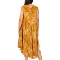 thumbnail image 2 of Sakkas Laeila Tie Dye Washed Long Sleeveless Tank Top Caftan Dress / Cover Up - Olive - One Size Regular, 2 of 5