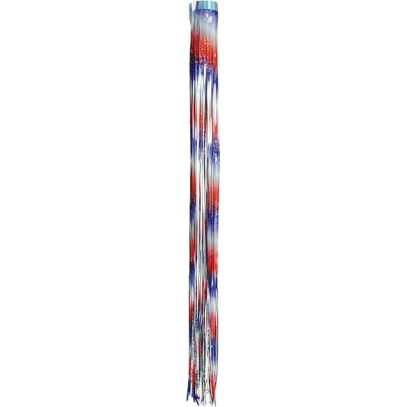 In the Breeze 9066 — Patriotic 51" Mylar Windsock — Colorful, Sparkling Red, White & Blue Decor for Yards, Gardens