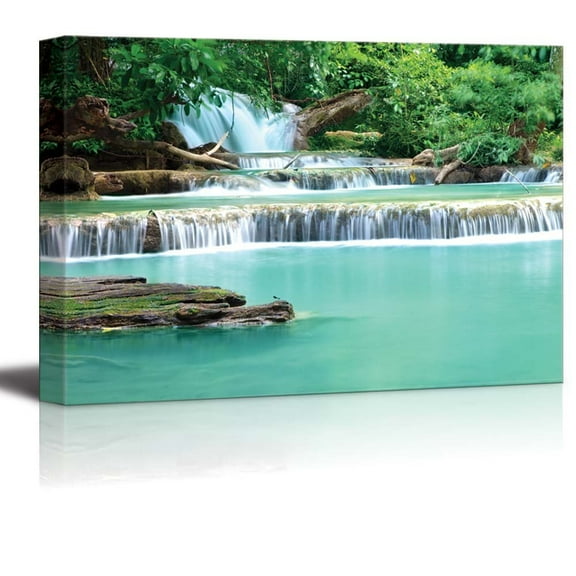 Beautiful Scenery Landscape Water Fall of Hua Mae Kamin in Kanchanaburi Thailand - Canvas Art Wall Art - 24" x 36"