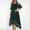 thumbnail image 3 of Viadha Women's Cocktail Dresses Plus Size Women Sexy Ruffle Strapless Splicing Lace Splicing Short Sleeve Dresses, 3 of 7
