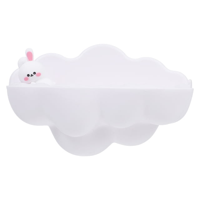 BRIGHTFUFU Jabonera de pared con forma de nube de dibujos animados, escurridor de jabón