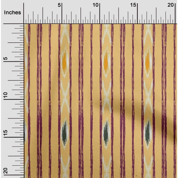 oneOone Cotton Poplin Fabric Stripe Ikat Printed Craft Fabric BTY 56 Inch Wide