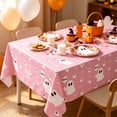 thumbnail image 5 of Halloween Ghost Themed Party Tablecloth Black and Pink Festive Fabric Cover for Holiday Gathering Decor, 5 of 6