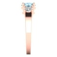 thumbnail image 3 of Clara Pucci 14K Rose Gold Solid Gold Blue Three-Stone Anniversary Ring for Women - 1.5 cttw Round Cut, 3 of 8