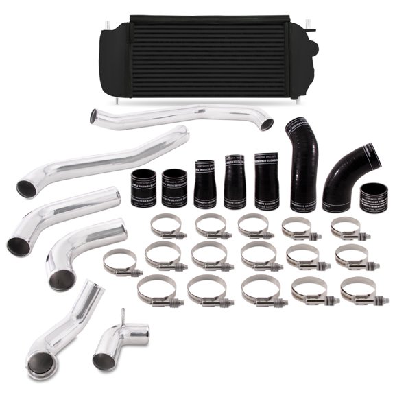 Mishimoto MMINT-F35T-17KPBK Intercooler Kit Compatible With Ford F-150 Raptor 2017-2021 Black Cooler Polished Pipe