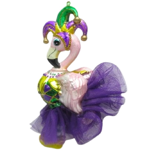 December Diamonds 6.50In Mardi Gras Flamingo, Glass, Carnival Lent  Ash Wednesday 7979086