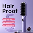 thumbnail image 4 of CHELE Hair Straightener Brush, 10s Fast Heating, 5 Temp Settings & Dual Voltage, Ceramic Hot Comb for Women - Purple, 4 of 7