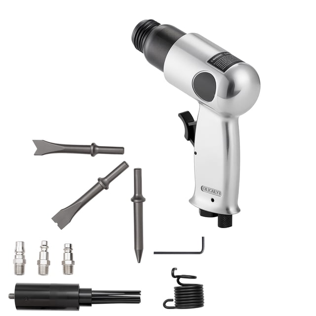 KFFKFF Air Hammer, 4500BPM Pneumatic Hammer with Rust Removal Air Needle Scaler & 4PCS Chisels Round Shank, Lightweight & Compact Air Chisel Pneumatic Shovel Tool