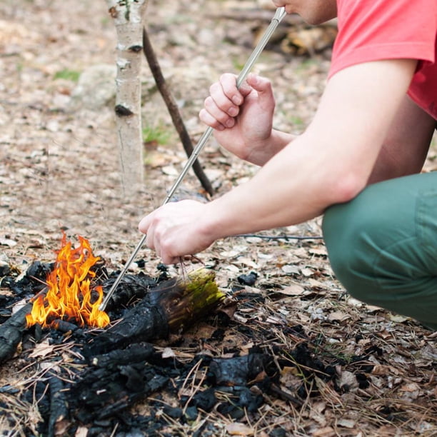 Herramienta para acampar de tubo de fuego de dos extremos de acero inoxidable telescópico de tubo de fuego de soplado al aire libre Hugtrwg Para estrenar