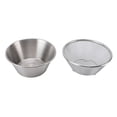 thumbnail image 1 of Stainless Steel Colander with Bowl, Portable Micro Perforated Strainer Colander Set, Kitchen Strainer for Draining Cooked Pasta, Noodles, Washing Vegetables Fruits, Dishwasher Safe, 1 of 7