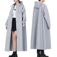 thumbnail image 2 of Frostluinai Womens Long Rain Poncho Hooded Waterproof Snap Buttons Elastic Cuffs Zip Up Solid Color, 2 of 8