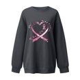 thumbnail image 3 of Crewneck Sweatshirts for Women Oversized Loose Breast Cancer Print Tops Drop Shoulder Casual Pullover Shirts(Gray M), 3 of 4