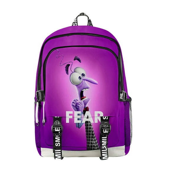 Inside Out Backpack Student Travel Backpack, Casual Inside Out Fear Character Bag Cartoon Style Laptop Backpack, Inside Out Themed Back to School Shoulders Backpack for Commuters and Students