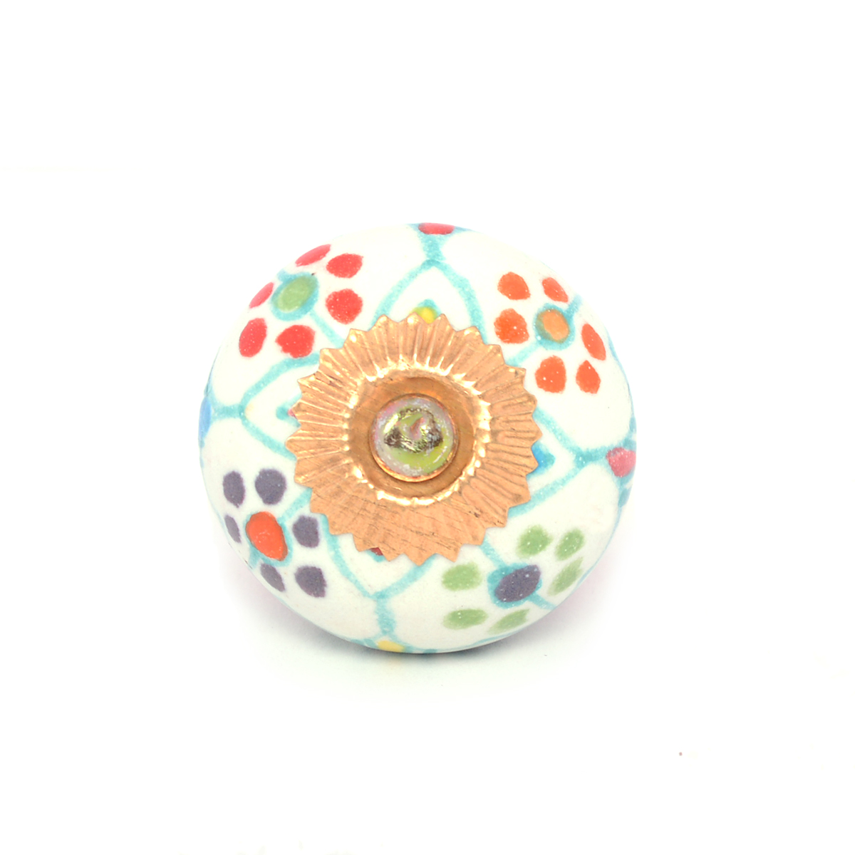 MultiColor Ceramic Knobs Round Door Knob and Furniture Hardware Wardrobe Drawer