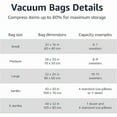 thumbnail image 3 of Basics Sacs de Compression pour Aspirateur avec Fermeture Éclair et Pompe à Main, Lot de 4, X-jumbo, Transparent, Taille X-jumbo, 3 of 5