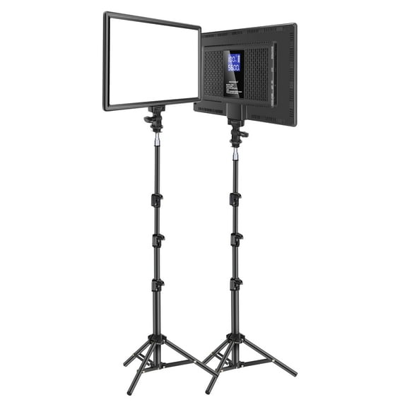 Neewer NL-192AI 13" LED Video Light Kit (2-Pack) - 3200-5600K, CRI97 , 2400Lux, 8000mAh, w/Tripod for Streaming/Studio